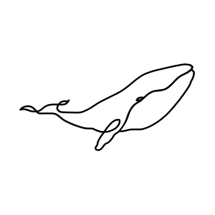 Wallity Escultura de Pared Whale - M Negro